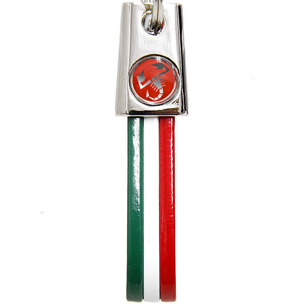 ABARTH Tricolour Keyring(Red Emblem/Slim)