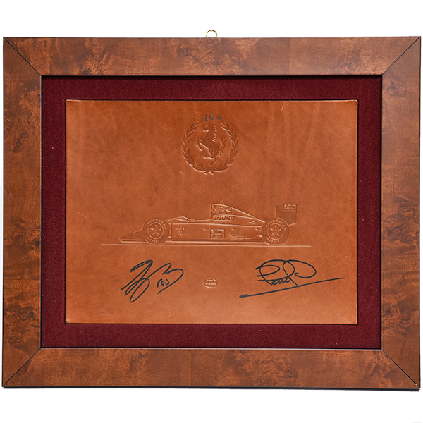 Ferrari641 101Wins Leather relief by schedoni(Signed by A.Prost & N.Mansell)