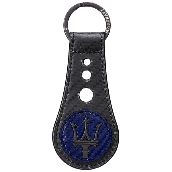 MASERATI Official Carbon & Leather Keyring