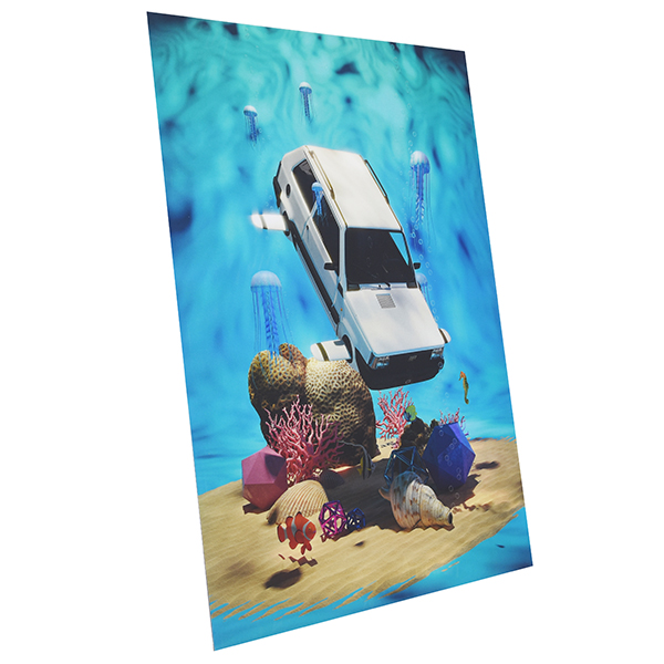 Garage Italia  Official FIAT PANDA Poster(IN THE SEA)