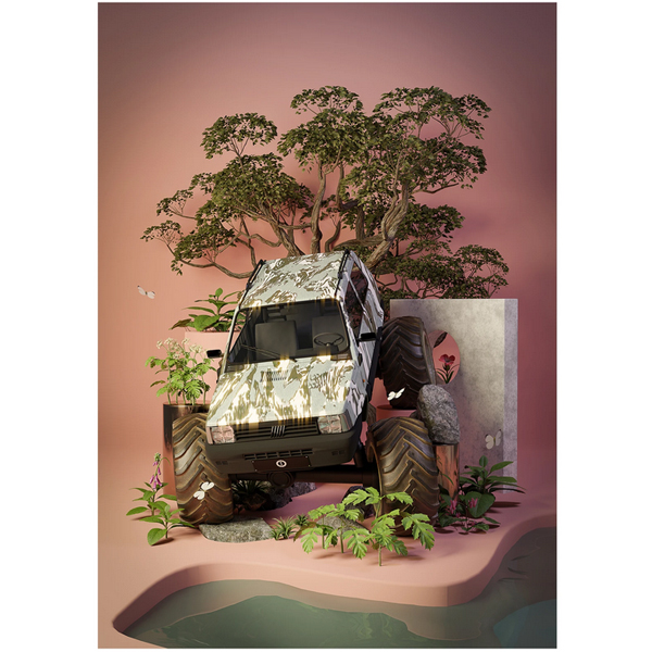 Garage Italia Official FIAT PANDA Poster(IN THE JUNGLE)
