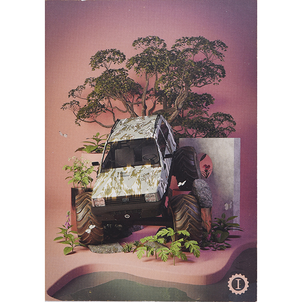 Garage Italia  Official FIAT PANDA integral-e Postcard (IN THE JUNGLE)