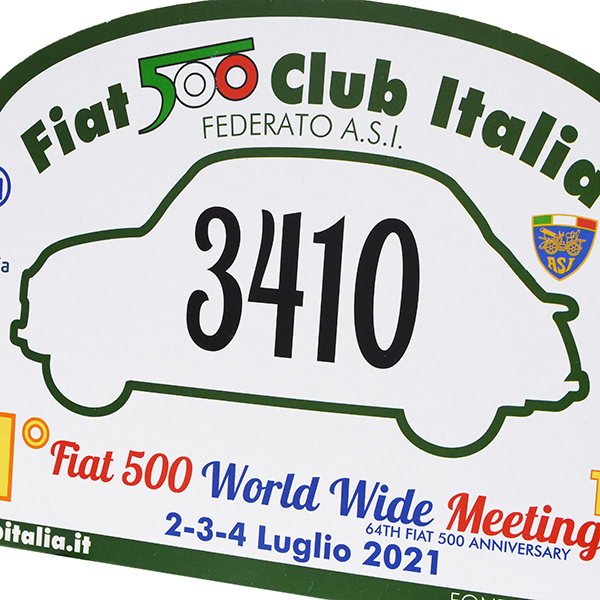 FIAT 500 CLUB ITALIA World Wide Meeting 2021 Number Plate Cover