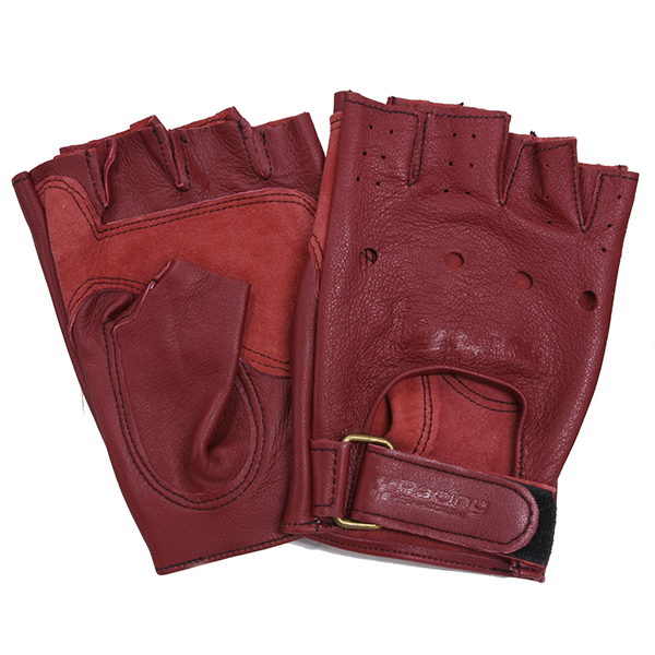 Vespa Official Leather Driving Gloves-Racing Sixty-(Red)