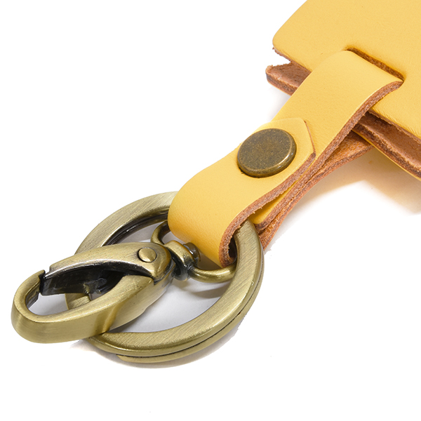 Vespa Official Leather Keyring-Racing Sixty-(Yellow)