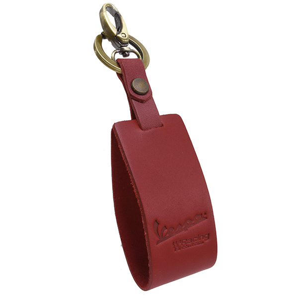 Vespa Official Leather Keyring-Racing Sixty-(Red)