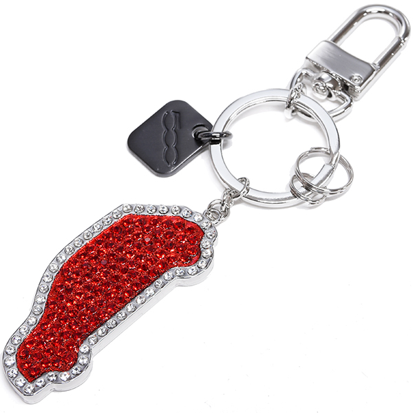 FIAT Official 500 Silhouette Swarovski Keyring