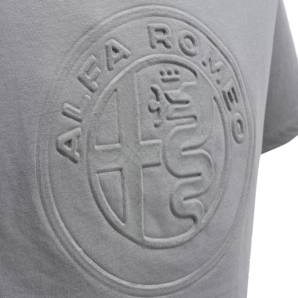 Alfa Romeo Official 110th Anniversary Embossed Emblem T-shirts (Gray)