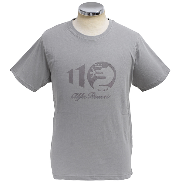 Alfa Romeo Official 110th Anniversary Rubber Printed Logo T-shirts (Gray)