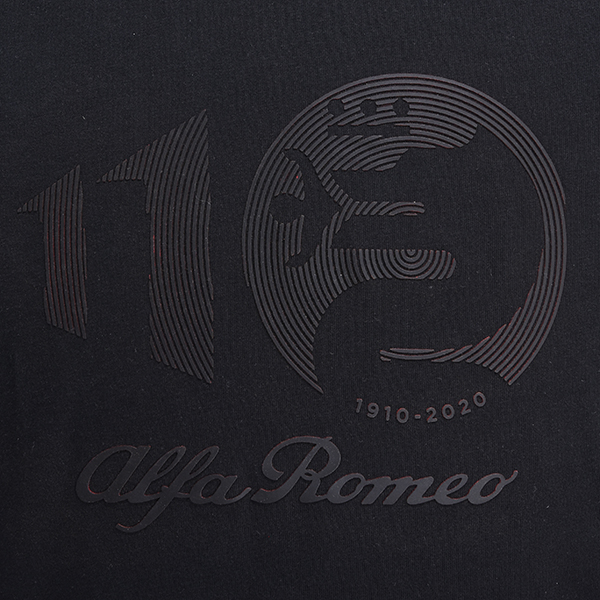 Alfa Romeo Official 110th Anniversary Rubber Printed Logo T-shirts (Black)