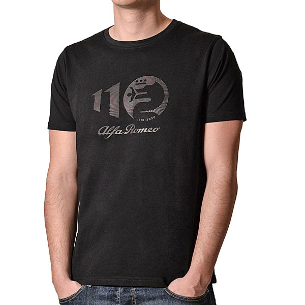 Alfa Romeo Official 110th Anniversary Rubber Printed Logo T-shirts (Black)
