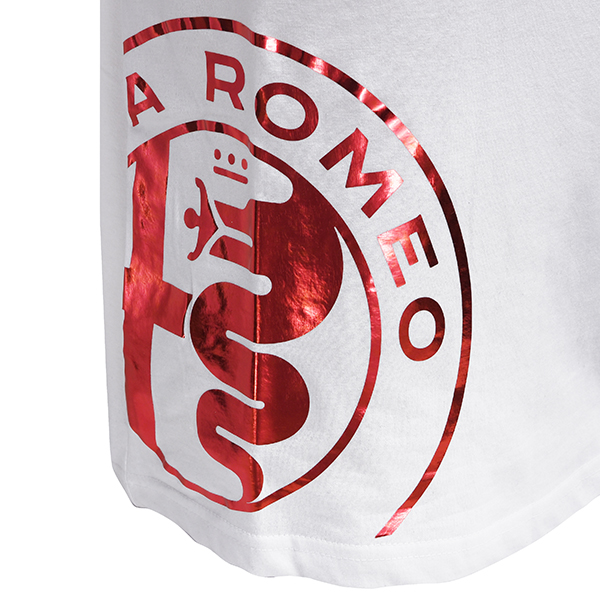 Alfa Romeo Official 110th Anniversary Foil Stamping Emblem T-shirts (White)