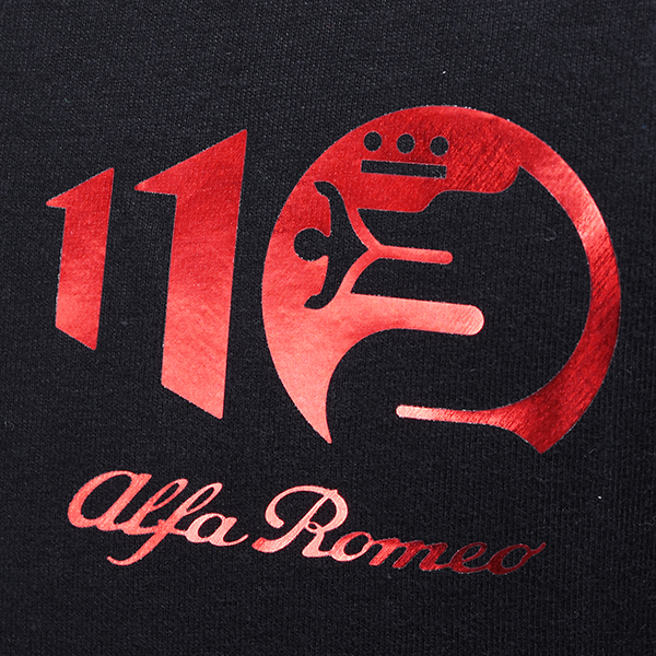 Alfa Romeo Official 110th Anniversary Foil Stamping Emblem T-shirts (Black)  : Italian Auto Parts & Gadgets Store
