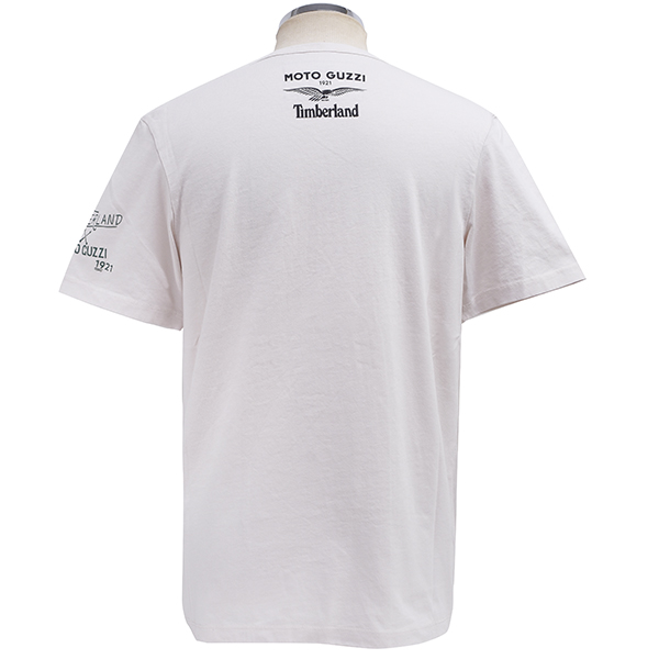 Moto Guzzi Timberland Collaboration Back Front Graphic T-Shirts(White)