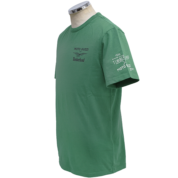 Moto Guzzi Timberland Collaboration Back Print T-Shirts(Green)