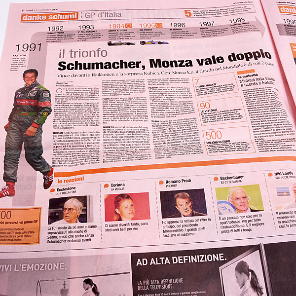 La Gazzetta dello Sport 2006.9.11  M.塼ޥåϰȯɽ