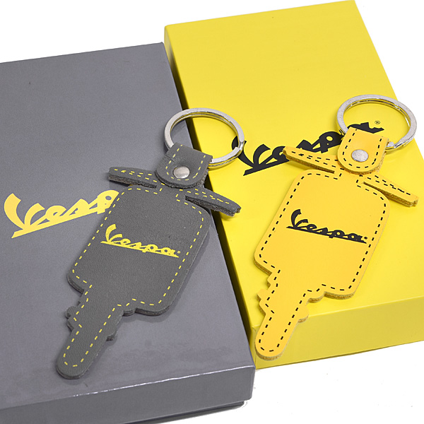 Vespa Official Vespa Silhouette Keyring (Yellow & Gray)