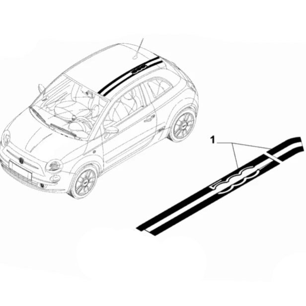 FIAT Genuine Roof Decal Kit (Monochromatic)
