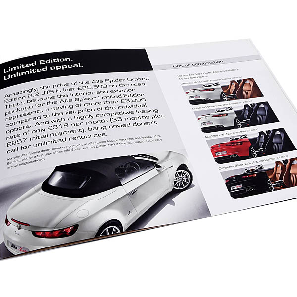 Alfa Romeo Genuine Spider Limited Edition Brochure