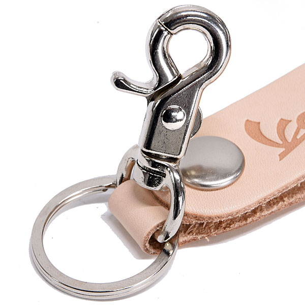 Vespa Official Natural Leather Straptype Keyring (Black Blue Red Natural)