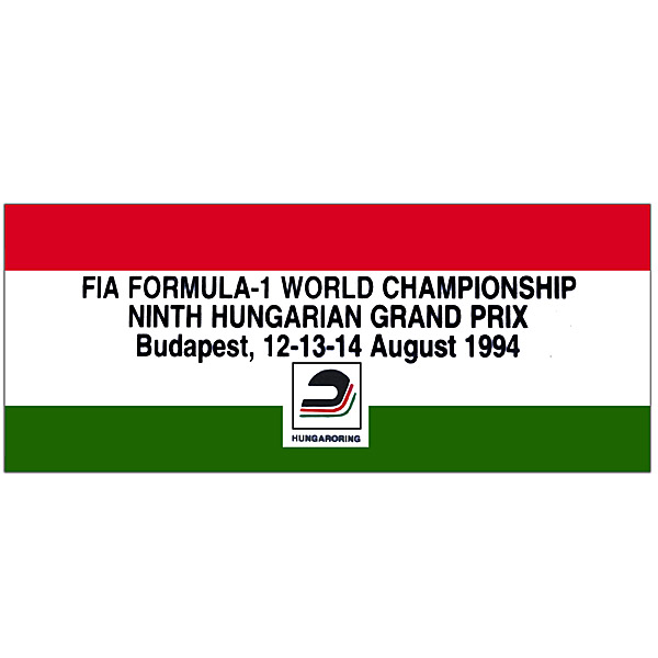 1994 Hungarian Grand Prix Promotion Sticker (Reverse Type)