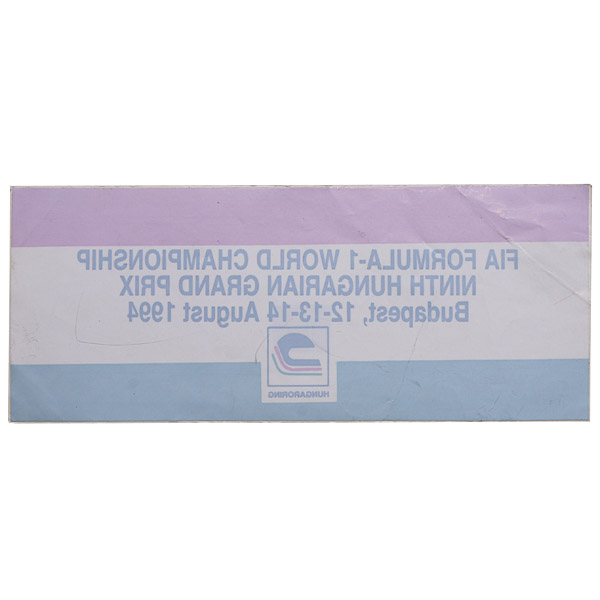 1994 Hungarian Grand Prix Promotion Sticker (Reverse Type)