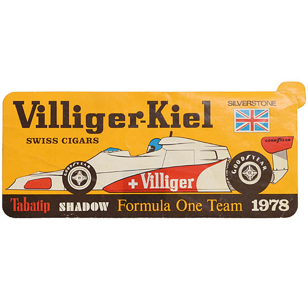 VILLIGER TABATIP SHADOW DN9 F1 TEAM SilverStone GP 1978 Original Sticker