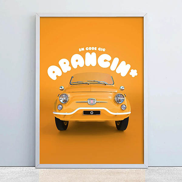 Garage Italia Official FIAT nuova500 Poster (Arancin)