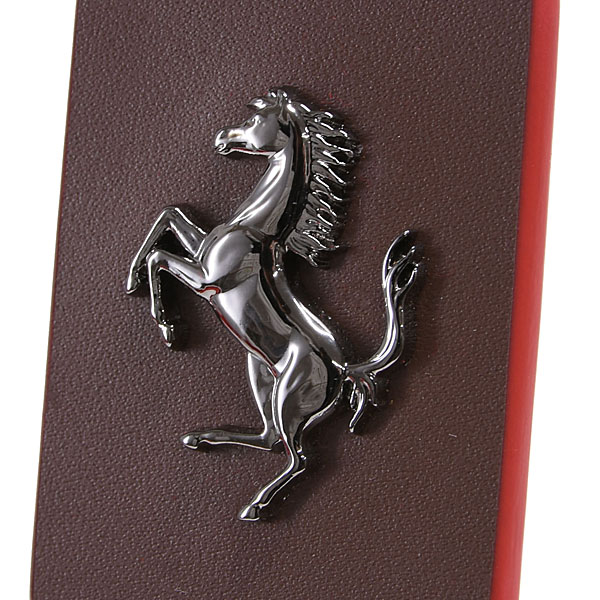 Ferrari Official Leather Base Cavallino Keyring (Brown)