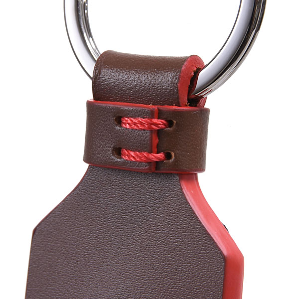 Ferrari Official Leather Base Cavallino Keyring (Brown)