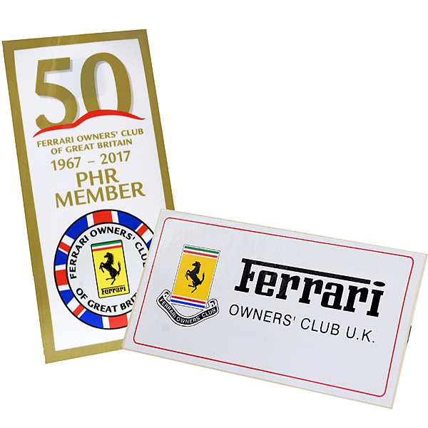 Ferrari Owners Club U.K. Sticker Set