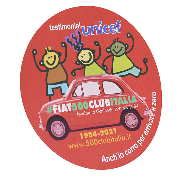 FIAT 500 CLUB ITALIA UNICEF 2021 Sticker (RED)