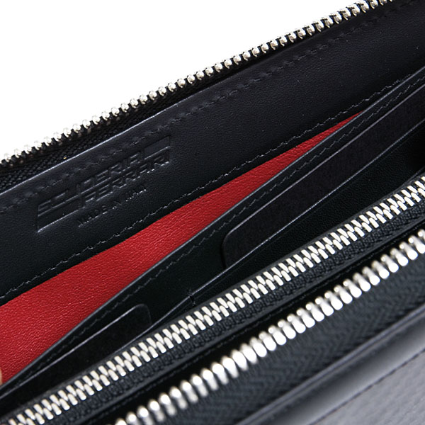 Ferrari Genuine Carbon Long Wallet(Round Zip)
