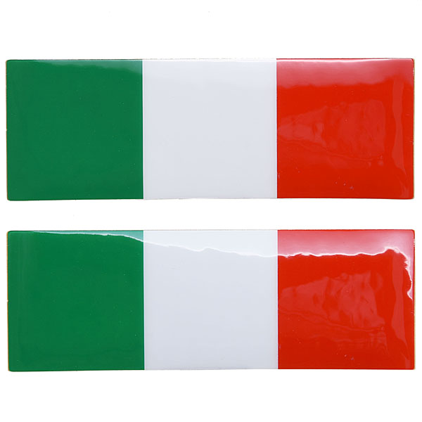 Italian Flag Plastic Stickers (set of 2)