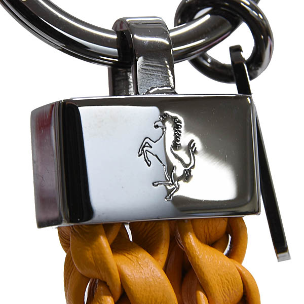 Ferrari Intrecciato Leather Strap Keyring by TOD'S