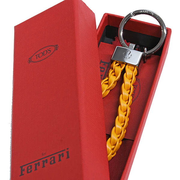 Ferrari Intrecciato Leather Strap Keyring by TOD'S