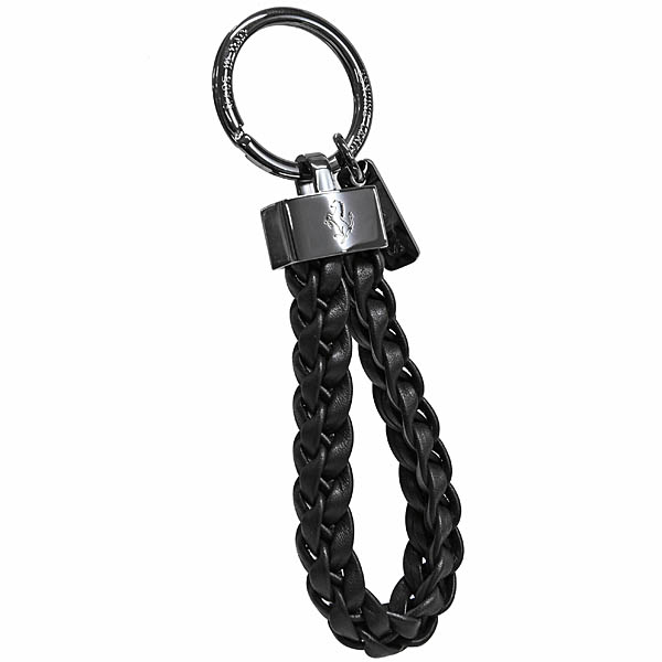 Ferrari Intrecciato Leather Strap Keyring by TOD'S