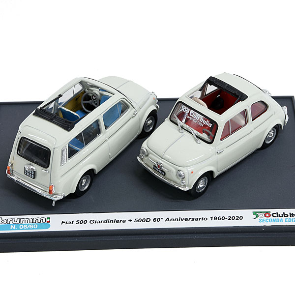 1/43 FIAT 500D+Giardiniera 1960-2020 60th Anniversary Miniature Model - FIAT 500 CLUB ITALIA