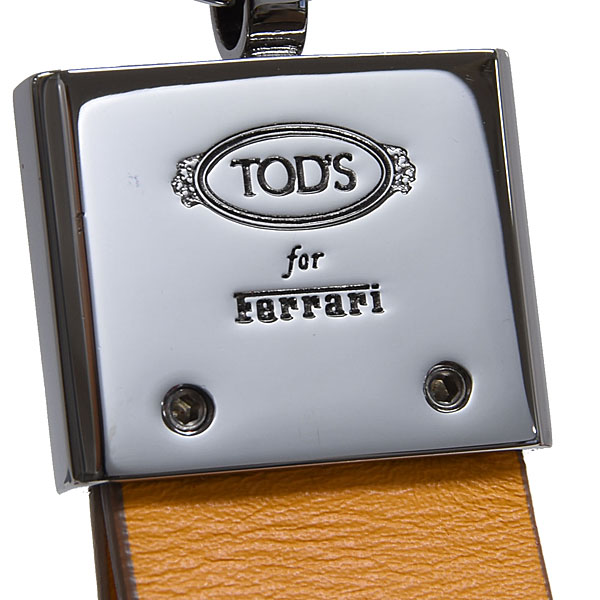Ferrari Official Leather Strap Keyring by TOD'S (Yellow) 