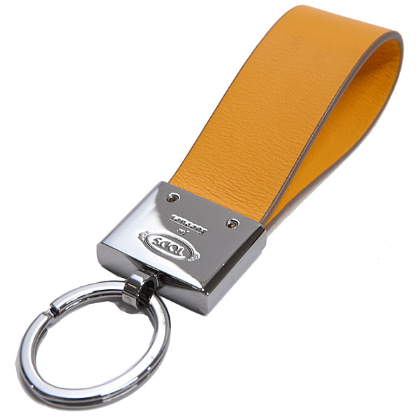 Ferrari Official Leather Strap Keyring by TOD'S (Yellow) 
