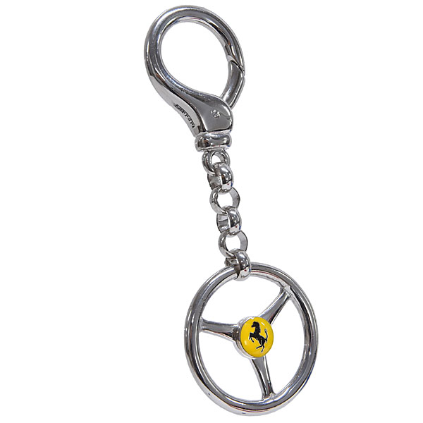 Ferrari Genuine Steering Wheel Shaped Silver Key Ring