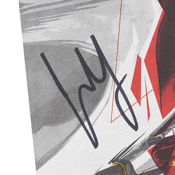 Scuderia Ferrari 2023 Singapore GP Carlos Sainz autographed illustration