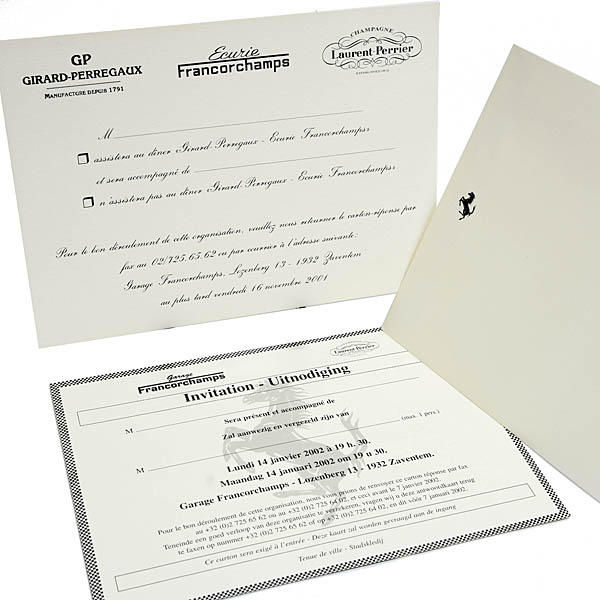 Ferrari Francorchamps Invitation Card
