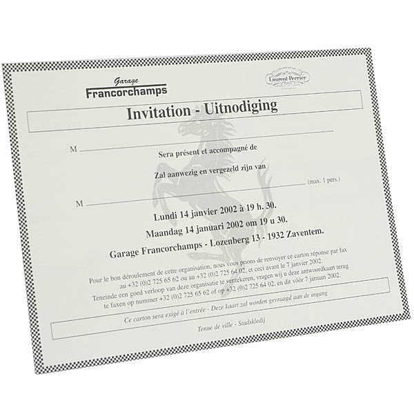 Ferrari Francorchamps Invitation Card