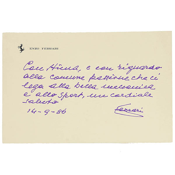Enzo Ferrari Personalized Message Card