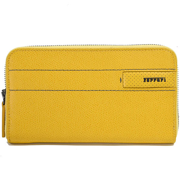 Ferrari Official Round Zip Long Wallet (Yellow)