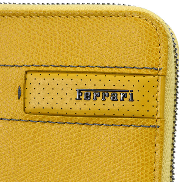 Ferrari Official Round Zip Long Wallet (Yellow)