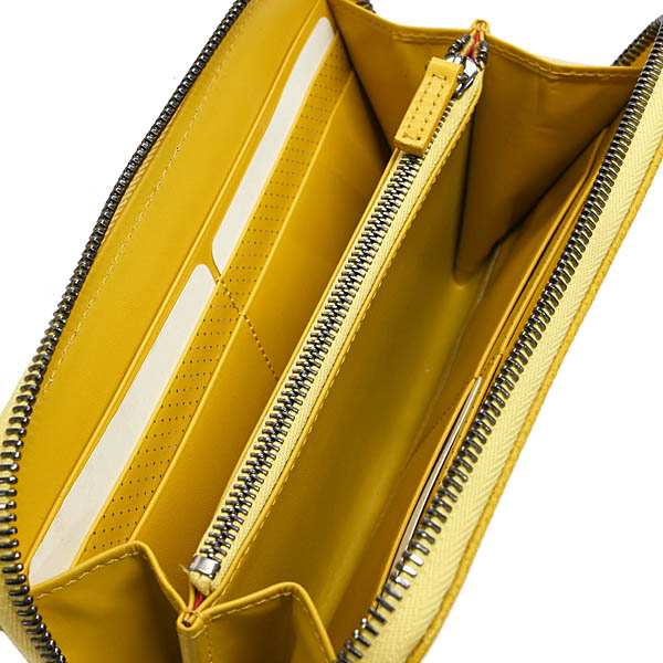Ferrari Official Round Zip Long Wallet (Yellow)