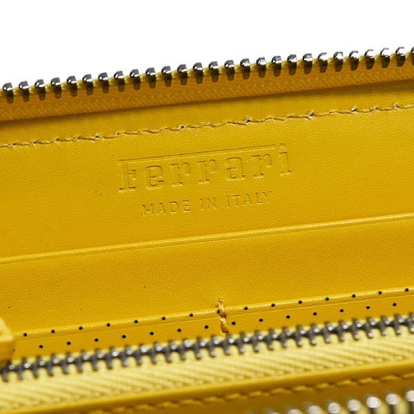 Ferrari Official Round Zip Long Wallet (Yellow)