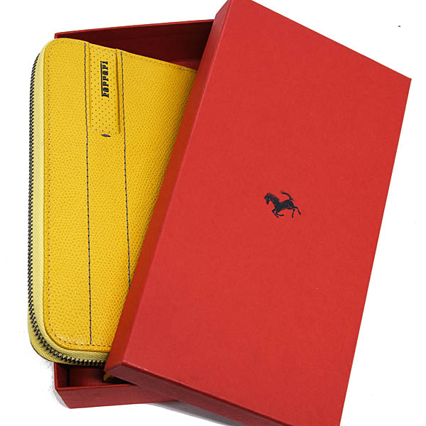 Ferrari Official Round Zip Long Wallet (Yellow)